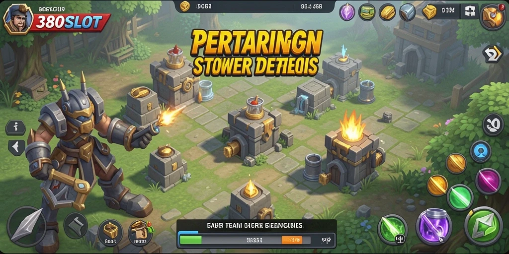 Tampilan gameplay Tower Defense yang seru dan menegangkan dalam 380SLOT.