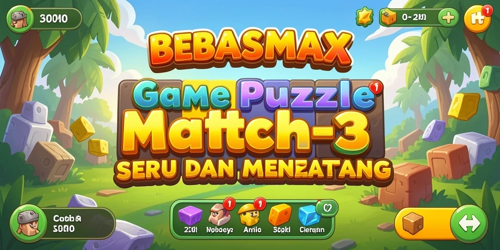 Tampilan gameplay BEBASMAX yang penuh warna dan seru.
