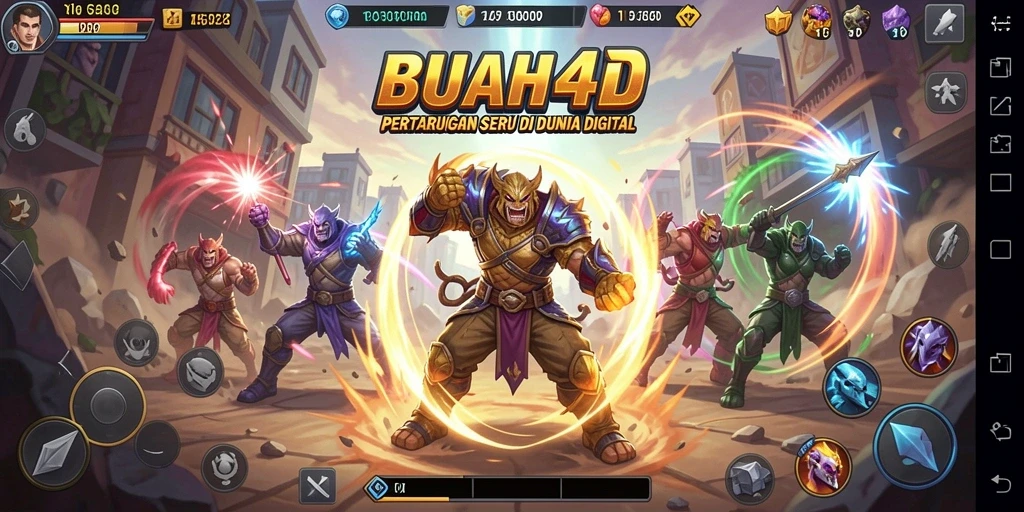 Tampilan seru pertarungan karakter dalam BUAH4D.