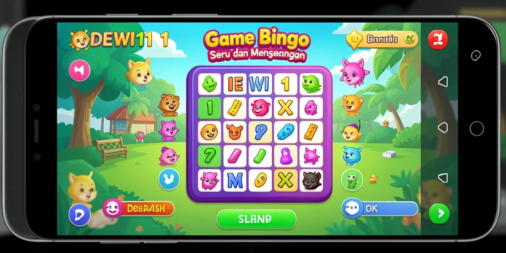 Gameplay seru DEWI11 dengan nuansa Bingo yang menarik.