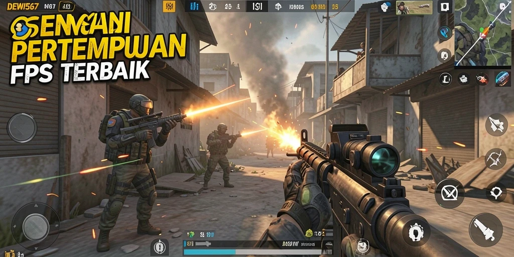 Tampilan gameplay DEWI567 yang mendebarkan dalam pertempuran FPS.