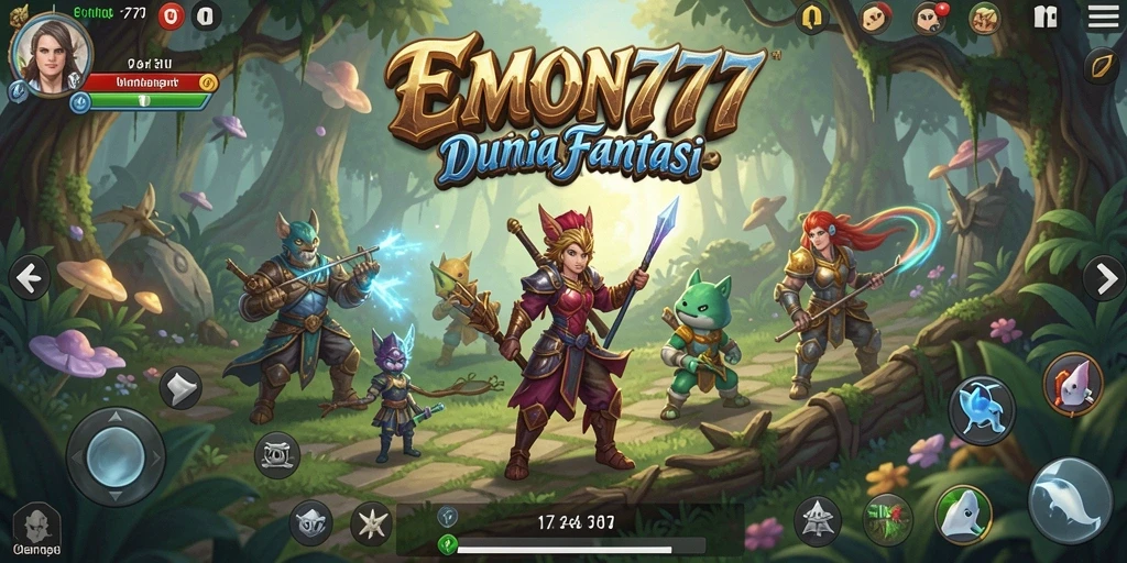 Screenshot gameplay EMON777 yang menunjukkan aksi pertarungan seru.