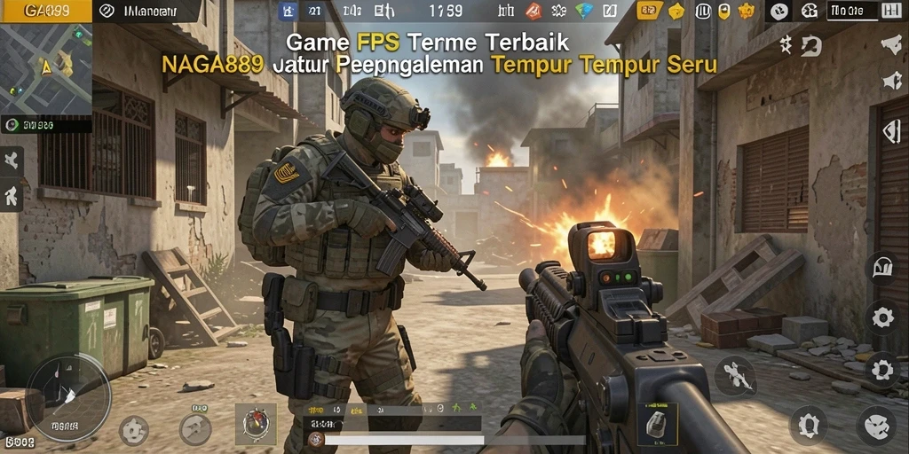 Screenshot gameplay NAGA889 menampilkan aksi tembak-menembak yang mendebarkan.