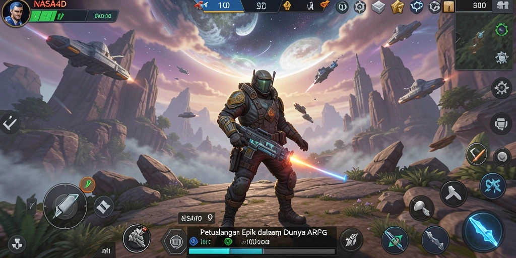 Tampilan gameplay ARPG yang mendebarkan di NASA4D.