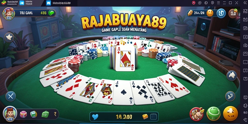 Tampilan gameplay Gaple seru di RAJABUAYA89.
