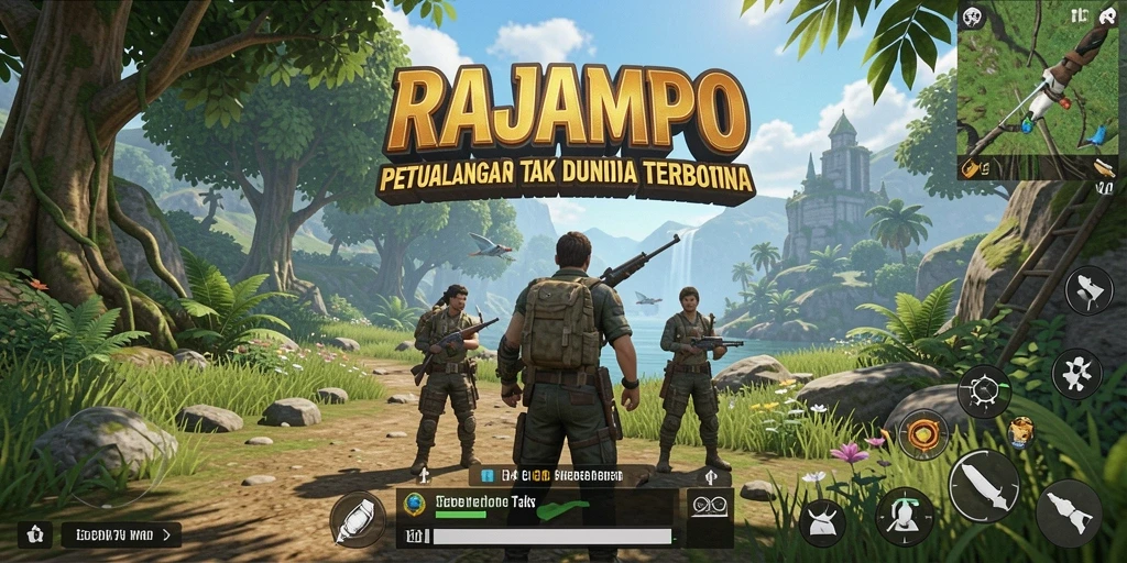 Screenshot dari gameplay Open World RAJAMPO yang menampilkan eksplorasi luas.