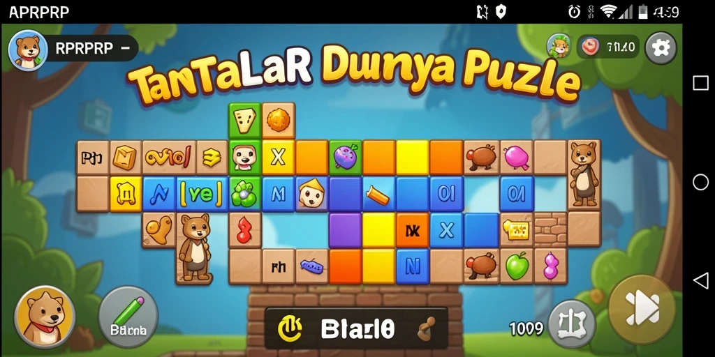 Tangkapan layar RPRPRP menampilkan gameplay puzzle yang menantang dan penuh warna.