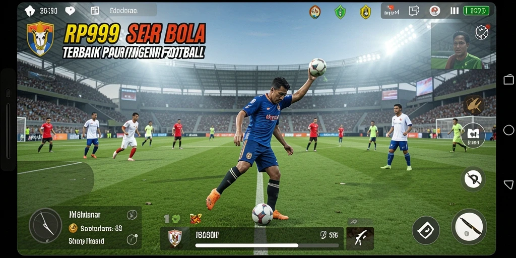 Tampilan gameplay RR999 yang seru dan menegangkan di lapangan sepak bola.